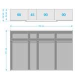 Schwebetürenschrank Syncrono-C Alpinweiß - 271 cm (4-türig) - 211 cm - Alpinweiß - 316 x 211 cm
