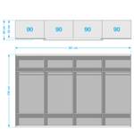 Schwebetürenschrank Syncrono-C Alpinweiß - 271 cm (4-türig) - 211 cm - Alpinweiß - 361 x 230 cm