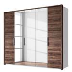 Armoire à portes battantes Vadora Imitation chêne de San Remo foncé - Largeur : 250 cm - Avec cadre passepartout - Sans éclairage