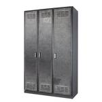 Armoire à portes battantes Workbase I Aspect imprimé industriel / Gris graphite - 3 portes