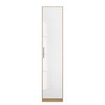 Armoire à portes battantes KiYDOO V Blanc brillant / Imitation chêne de Riviera - 47 x 197 cm