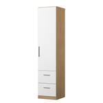 Armoire à portes battantes KiYDOO II Blanc / Imitation chêne de Riviera - 47 x 197 cm