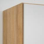 Drehtürenschrank KiYDOO II Hochglanz Weiß / Eiche Riviera Dekor - 47 x 197 cm