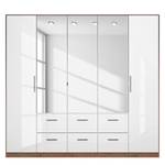 Drehtürenschrank KiYDOO III Hochglanz Weiß / Eiche Stirling Dekor - 226 x 197 cm