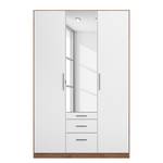 Armoire à portes battantes KiYDOO IV Blanc / Imitation chêne de Stirling - 136 x 210 cm