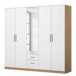 Drehtürenschrank KiYDOO IV Weiß / Eiche Riviera Dekor - 226 x 210 cm