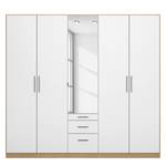 Drehtürenschrank KiYDOO IV Weiß / Eiche Riviera Dekor - 226 x 210 cm