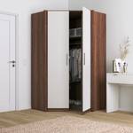 Armoire d’angle KiYDOO I Blanc / Imitation chêne de Stirling - Hauteur : 210 cm