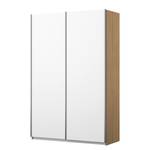 Armoire à portes coulissantes KiYDOO I Blanc / Imitation chêne de Riviera - 136 x 210 cm