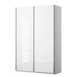 Armoire à portes coulissantes KiYDOO I Blanc brillant / Blanc alpin - 136 x 197 cm