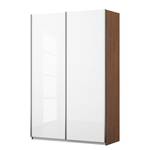 Armoire à portes coulissantes KiYDOO I Blanc brillant / Imitation chêne de Stirling - 136 x 197 cm