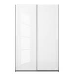 Armoire à portes coulissantes KiYDOO I Blanc brillant / Imitation chêne de Stirling - 136 x 197 cm