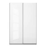 Armoire à portes coulissantes KiYDOO I Blanc brillant / Imitation chêne de Riviera - 136 x 210 cm