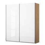 Armoire à portes coulissantes KiYDOO I Blanc brillant / Imitation chêne de Riviera - 181 x 210 cm