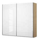 Armoire à portes coulissantes KiYDOO I Blanc brillant / Imitation chêne de Riviera - 226 x 197 cm