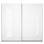 Armoire à portes coulissantes KiYDOO I Blanc brillant / Imitation chêne de Stirling - 226 x 197 cm