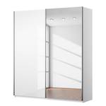 Armoire à portes coulissantes KiYDOO II Blanc brillant / Blanc alpin - 181 x 197 cm - Chrome