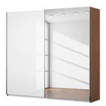 Armoire à portes coulissantes KiYDOO II Blanc brillant / Imitation chêne de Stirling - 226 x 197 cm