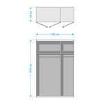 Armoire à portes battantes KiYDOO Blanc alpin - 136 cm (3 portes) - 210 cm - 136 x 210 cm