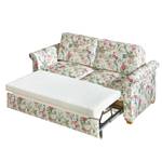 Canapé convertible Bernadett Tissu beige - Motif floral - 130 x 210 cm - Largeur : 168 cm