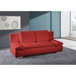 Divano letto Norris vera pelle, rosso