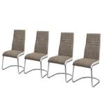 Chaises cantilever Fenja (lot de 4) Marron / Blanc