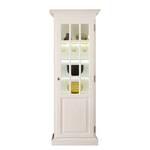 Armoire vitrine La Carlotta II Pin massif - Crème - Avec éclairage