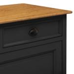 Sideboard Sollerön I Pinie massiv - Schwarz / Pinie Honig