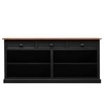 Sideboard Sollerön II Pinie massiv - Schwarz / Pinie Honig