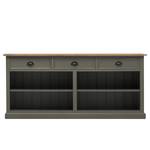 Sideboard Sollerön II Pinie massiv - Granit / Pinie Honig / Schwarz