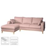 Hoekbank Greeneville structuurstof Mauve - Longchair vooraanzicht links