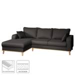 Ecksofa Greeneville Strukturstoff Dunkelgrau - Longchair davorstehend links