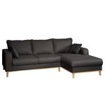 Ecksofa Greeneville Strukturstoff Dunkelgrau - Longchair davorstehend rechts