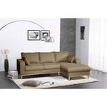 Ecksofa Greeneville Strukturstoff Nougat - Longchair davorstehend rechts