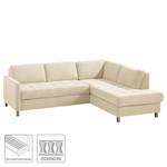 Ecksofa Tanete Webstoff Webstoff - Creme - Ottomane davorstehend rechts - Ohne Schlaffunktion