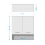 Armoire suspendue Lugano Blanc nacré - 2 portes - Largeur : 60 cm