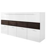 Sideboard Line LC Hochglanz Weiß / Eiche Wenge Dekor