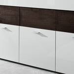 Sideboard Line LC Hochglanz Weiß / Eiche Wenge Dekor