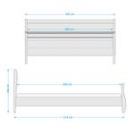 Massief houten bed Lyngby Wit Gebeitst beukenhouten walnoot & gelakt grenenhout - 180 x 200cm