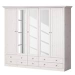 Armoire à vêtements Lyngby I Pin massif - Blanc / Gris minéral - Epicéa blanc teinté et verni