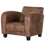 Fauteuil Tullow bruine antiek leren look