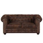 Sofa Torquay (2-Sitzer) Antiklederoptik Dunkelbraun - Dunkelbraun