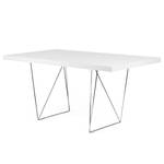 Table Hueva Blanc mat - Blanc / Chrome - Largeur : 160 cm