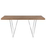 Table Hueva Contreplaqué de bois de noyer véritable - Noyer / Chrome - Largeur : 180 cm