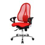 Bürodrehstuhl Sitness 15 Kunstfaser / Metall - Rot / Chrom