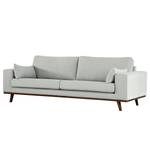 3-Sitzer Sofa BILLUND Baumwollstoff Vele: Grau - Buche Dunkel