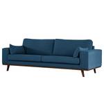 3-Sitzer Sofa BILLUND Baumwollstoff Vele: Blau - Buche Dunkel