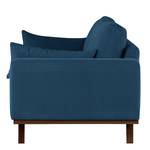 3-Sitzer Sofa BILLUND Baumwollstoff Vele: Blau - Buche Dunkel