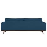 3-Sitzer Sofa BILLUND Baumwollstoff Vele: Blau - Buche Dunkel