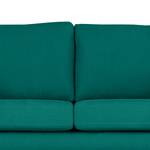 2-Sitzer Sofa BILLUND Baumwollstoff Vele: Petrol - Buche Dunkel
